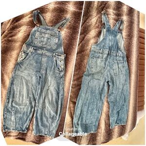 GAP UltraSoft Denim Horseshoe Overalls Size M